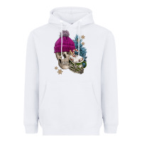 White winter skeleton skull Heavyweight Hoodie - FaDigitalArtStudio