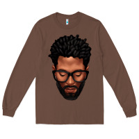 Chestnut bearded black man portrait Long Sleeve Tee - texasbilliewilder