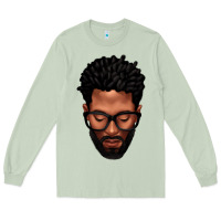 Bearded Black Man Portrait Long Sleeve Tee | Teevron