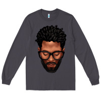 Smoke bearded black man portrait Long Sleeve Tee - texasbilliewilder
