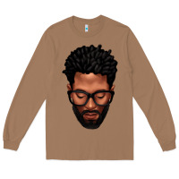 Toasted Coconut bearded black man portrait Long Sleeve Tee - texasbilliewilder