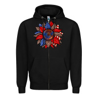 Black American flag leopard sunflower Zipper Hoodie - Zillion Design Studio