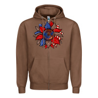 Chestnut American flag leopard sunflower Zipper Hoodie - Zillion Design Studio
