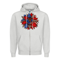 Dove Grey American flag leopard sunflower Zipper Hoodie - Zillion Design Studio
