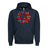Navy American flag leopard sunflower Zipper Hoodie - Zillion Design Studio