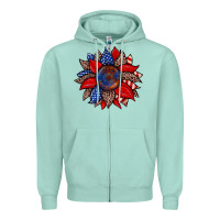 Seafoam American flag leopard sunflower Zipper Hoodie - Zillion Design Studio