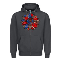 Smoke American flag leopard sunflower Zipper Hoodie - Zillion Design Studio
