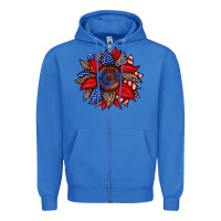 True Royal American flag leopard sunflower Zipper Hoodie - Zillion Design Studio