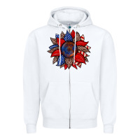 White American flag leopard sunflower Zipper Hoodie - Zillion Design Studio