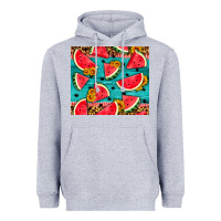 Heather Grey watermelon and sunflowers Heavyweight Hoodie - HRA Design Shop