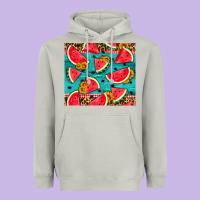 Watermelon And Sunflowers Heavyweight Hoodie Designed By Hra Design Shop
