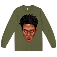 Army Green black man portrait Long Sleeve Tee - texasbilliewilder