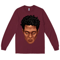 Burgundy black man portrait Long Sleeve Tee - texasbilliewilder