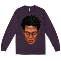 Plum black man portrait Long Sleeve Tee - texasbilliewilder