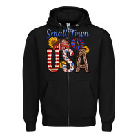 Black small town usa Zipper Hoodie - Zillion Design Studio