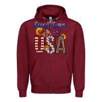 Burgundy small town usa Zipper Hoodie - Zillion Design Studio