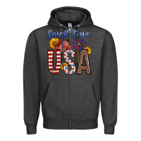 Charcoal Heather small town usa Zipper Hoodie - Zillion Design Studio