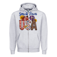 Heather Grey small town usa Zipper Hoodie - Zillion Design Studio