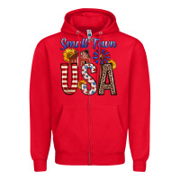 Red small town usa Zipper Hoodie - Zillion Design Studio
