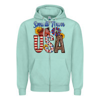 Seafoam small town usa Zipper Hoodie - Zillion Design Studio