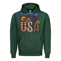 Sports Green small town usa Zipper Hoodie - Zillion Design Studio