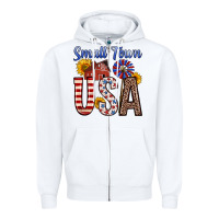 White small town usa Zipper Hoodie - Zillion Design Studio