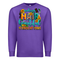 Purple making hair beautiful is kinda my thing Premium Sweatshirt - AdoDesignShop