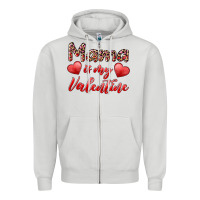 Dove Grey mama is my valentine Zipper Hoodie - RanaPortraitStore
