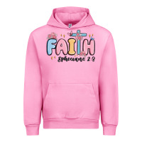 Fuchsia Pink faith ephesians 2 8 Urban Hoodie - MaliasSmallBusiness