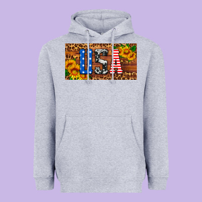 Usa Sunflowers License Plate Heavyweight Hoodie Designed By Hra Design Shop