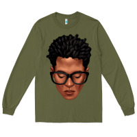 Army Green black man portrait Long Sleeve Tee - texasbilliewilder