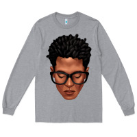 Heather Grey black man portrait Long Sleeve Tee - texasbilliewilder
