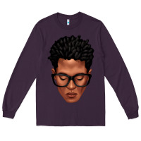 Plum black man portrait Long Sleeve Tee - texasbilliewilder