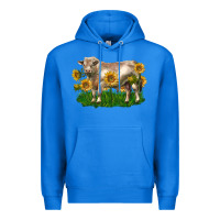 True Royal charolais bull with sunflowers Premium Hoodie - LillyAllenDesigns