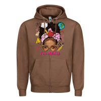 Chestnut afro messy bun teacherlife Zipper Hoodie - texasbilliewilder