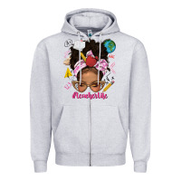 Heather Grey afro messy bun teacherlife Zipper Hoodie - texasbilliewilder
