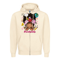 Sandshell afro messy bun teacherlife Zipper Hoodie - texasbilliewilder