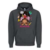 Smoke afro messy bun teacherlife Zipper Hoodie - texasbilliewilder