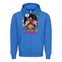 True Royal afro messy bun teacherlife Zipper Hoodie - texasbilliewilder