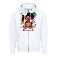 White afro messy bun teacherlife Zipper Hoodie - texasbilliewilder