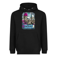Black Winter tis the season skeleton Heavyweight Hoodie - FaDigitalArtStudio