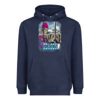 Navy Winter tis the season skeleton Heavyweight Hoodie - FaDigitalArtStudio