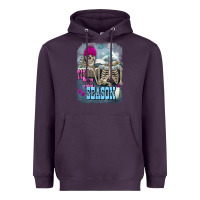 Plum Winter tis the season skeleton Heavyweight Hoodie - FaDigitalArtStudio