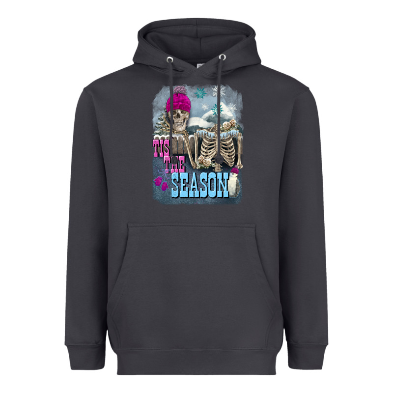 Winter Tis The Season Skeleton Heavyweight Hoodie by FaDigitalArtStudio | Teevron