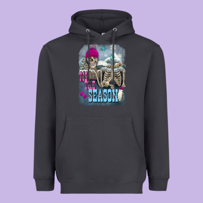 Winter Tis The Season Skeleton Heavyweight Hoodie Designed By Fadigitalartstudio