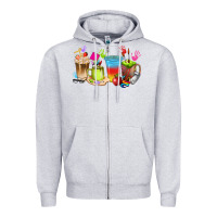 Heather Grey art teacher coffee cups Zipper Hoodie - texasbilliewilder