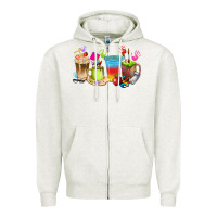 Oatmeal Heather art teacher coffee cups Zipper Hoodie - texasbilliewilder
