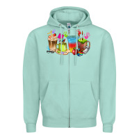 Seafoam art teacher coffee cups Zipper Hoodie - texasbilliewilder