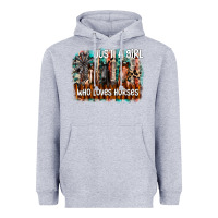 Heather Grey just a girl who loves horses Heavyweight Hoodie - CowhideDigitalArt