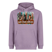 Lavender just a girl who loves horses Heavyweight Hoodie - CowhideDigitalArt